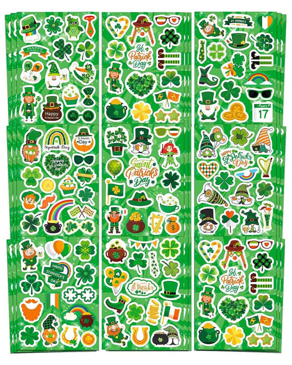 24 Sheets St Patricks Day Stickers for Kids Irish Day Stickers Accessories for Party Favor Crafts Supplies Decoration